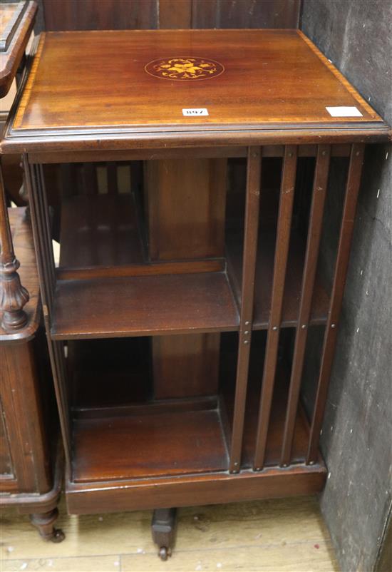 An Edwardian revolving bookcase W.49cm